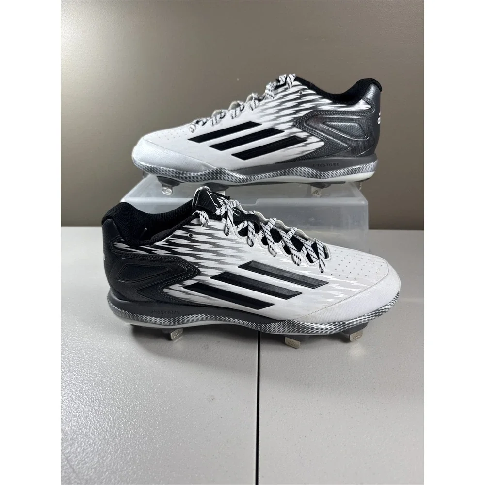 NEW Adidas PowerAlley 3 Baseball Cleats Men US 11.5 Litestrike Iron Skin BLK GRY